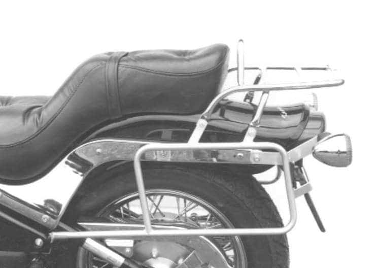Complete carrier set (side- and topcase carrier) chrome for Kawasaki VN 800 (1995-2000)