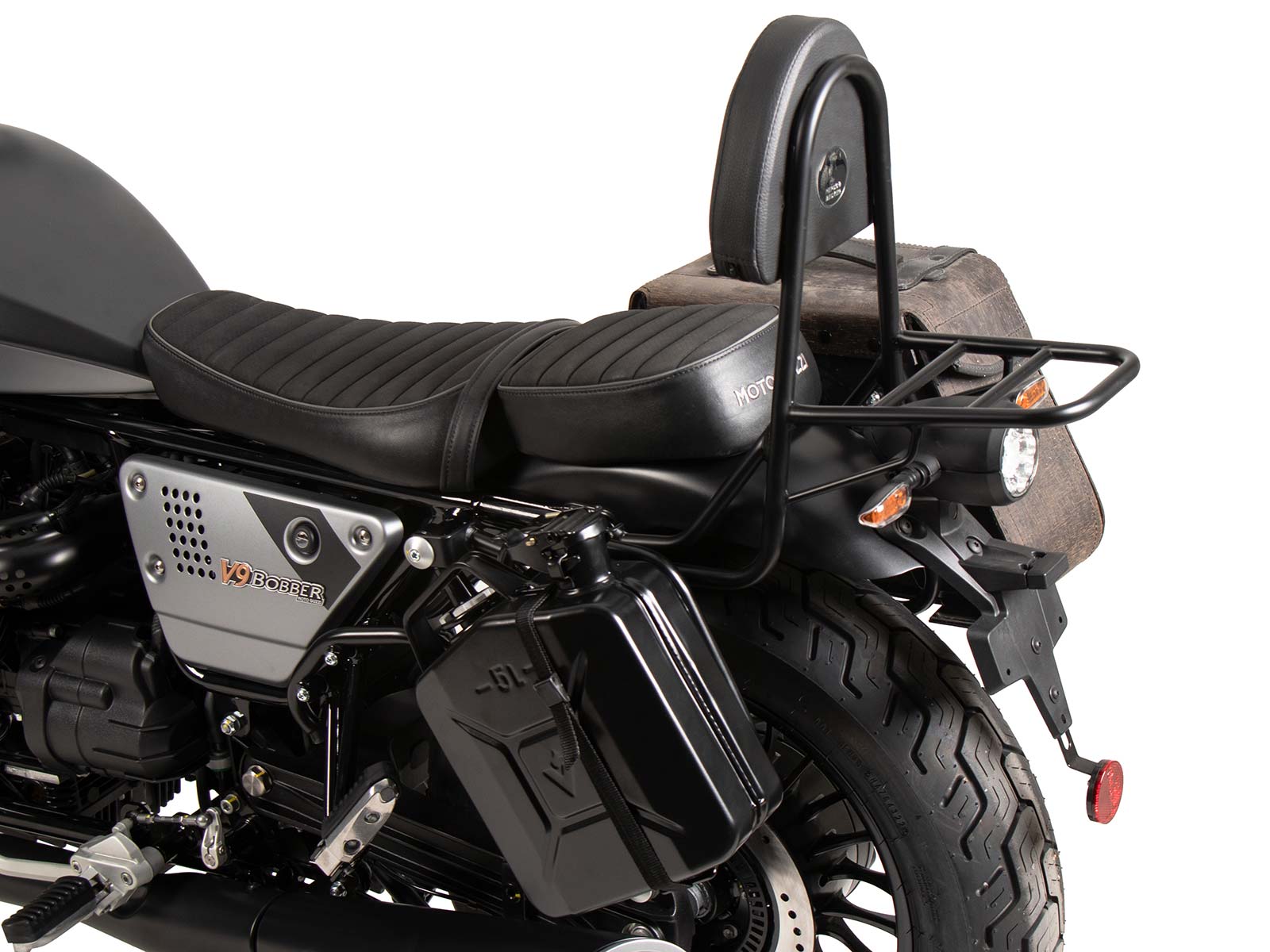 Canister 4 ltr. incl. holder left Cutout - black for Moto Guzzi V9 Bobber/Special Edition (2021-)