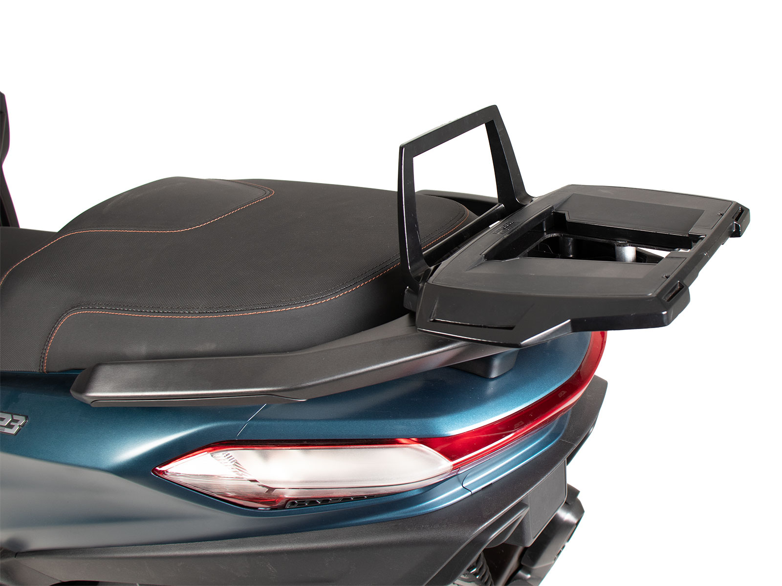 Alurack top case carrier black for combination with original rear rack for Piaggio MP3 Exclusive 530