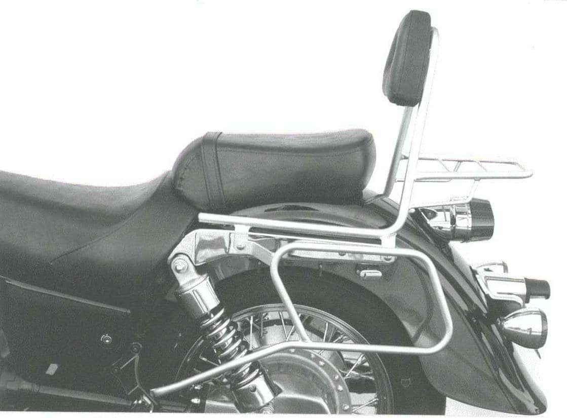 Leather bag holder tube-type - chrome for Kawasaki VN 1500 Classic (1996-2002)