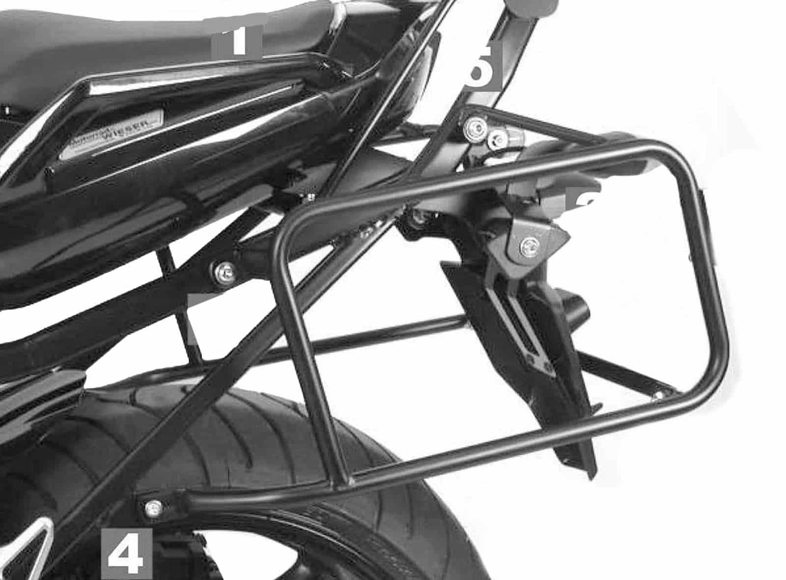 Sidecarrier permanent mounted black for Yamaha FZ 1 Fazer (2006-2015)