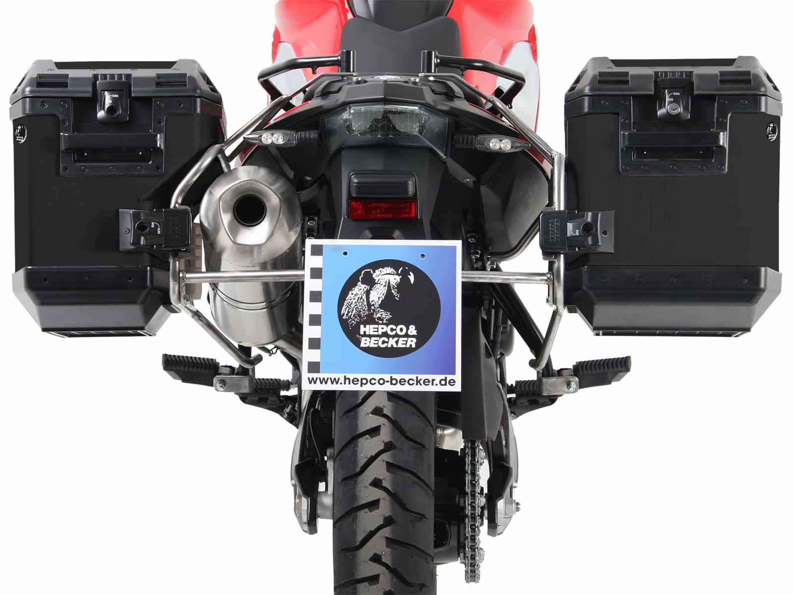 Sidecarrier Cutout stainless steel incl. Xplorer sideboxes black for BMW F 800 GS (2008-2018)