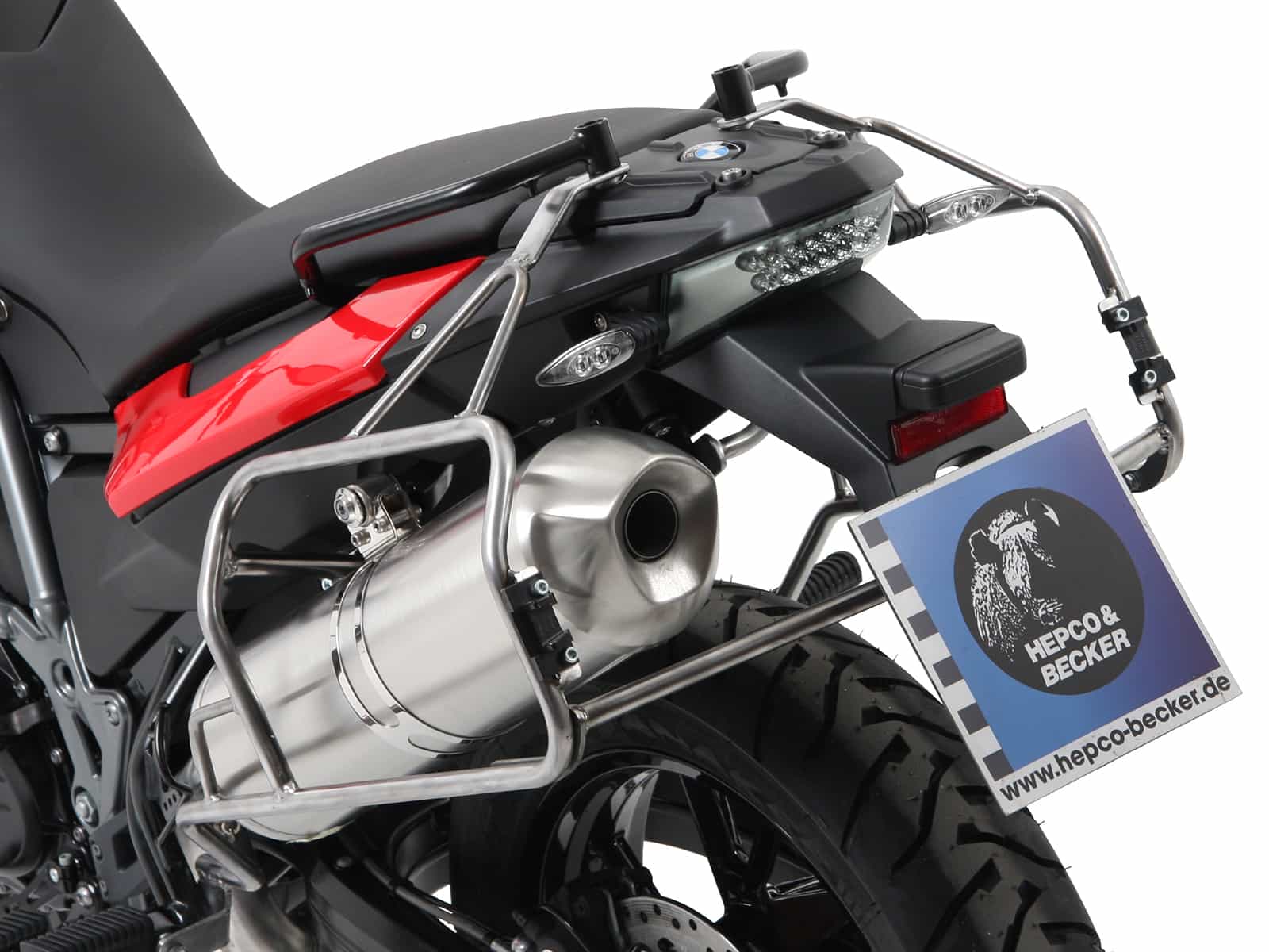 Sidecarrier Cutout stainless steel incl. Xplorer sideboxes silver for BMW F 800 GS (2008-2018)