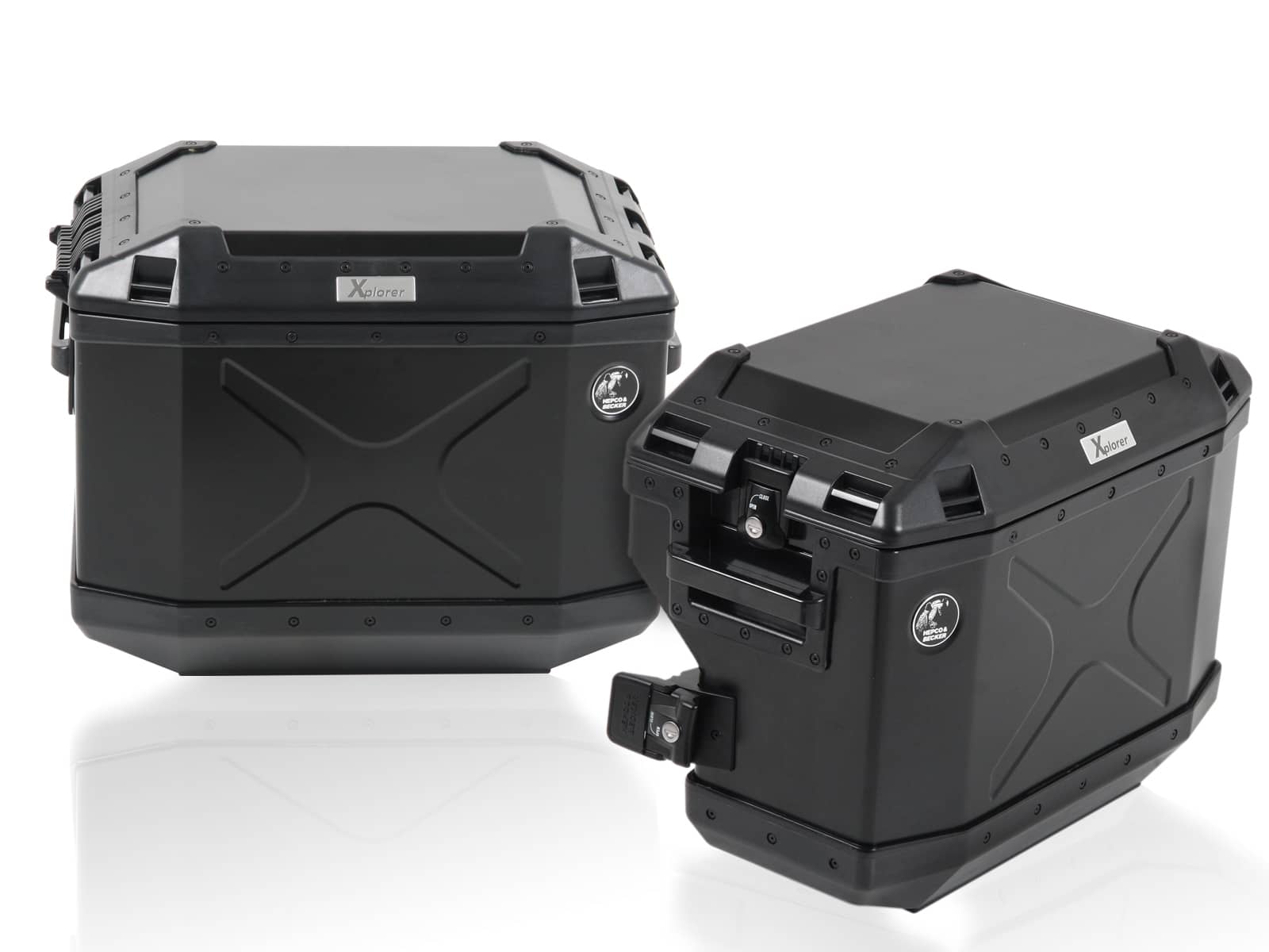 Sidecarrier Cutout black incl. Xplorer sideboxes black for Aprilia Tuareg 660 (2022-)