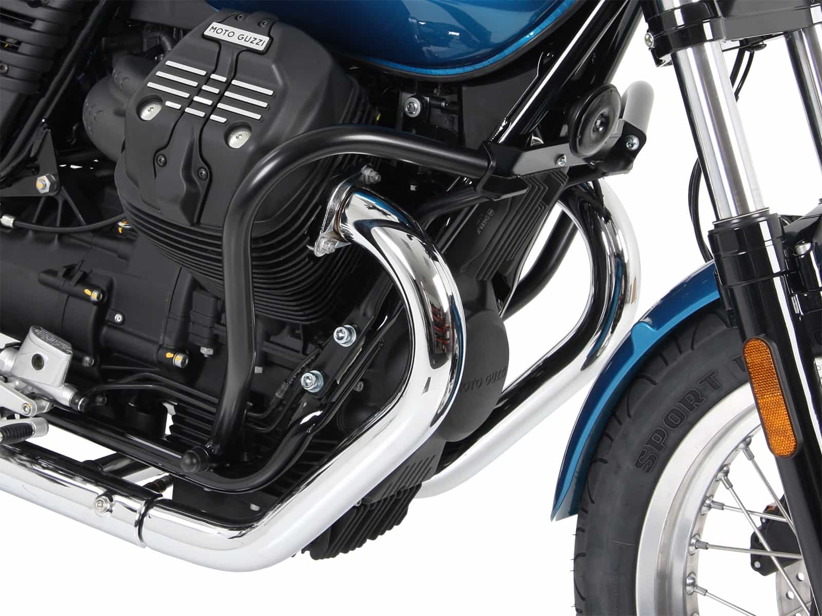 Engine protection bar black for Moto Guzzi V7 III (Carbon