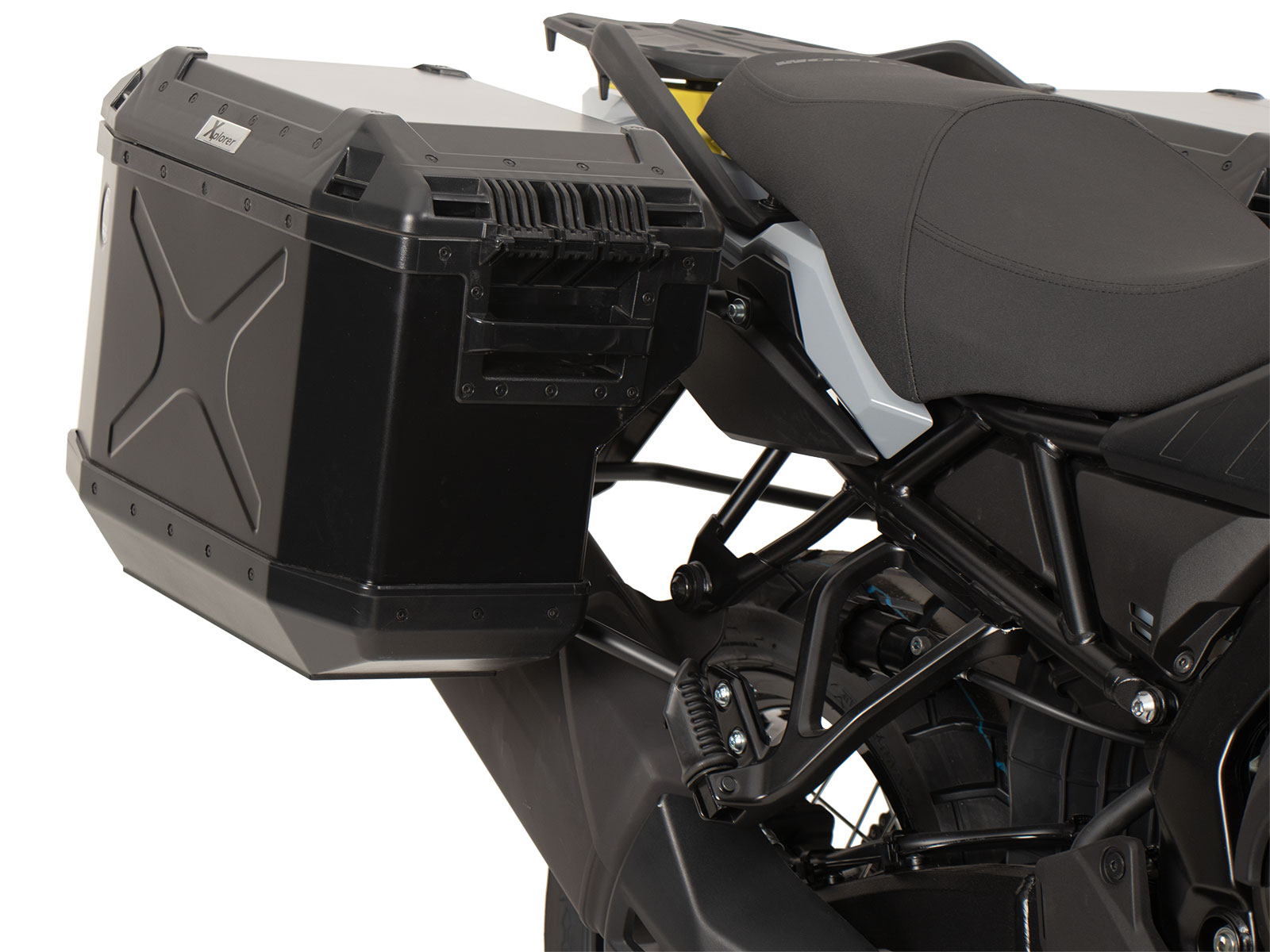 Side carrier cutout black incl. Xplorer black sideboxes for Suzuki V-Strom 800 DE (2023-)