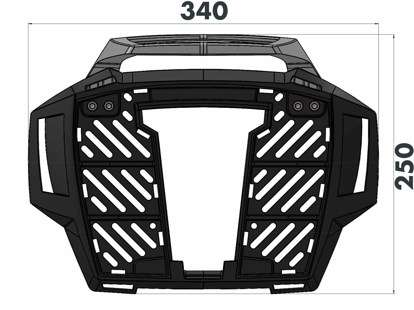 Alurack top case carrier black for combination with original rear rack for Triumph Tiger 1200 Rally Pro / GT Pro / GT (2022-)