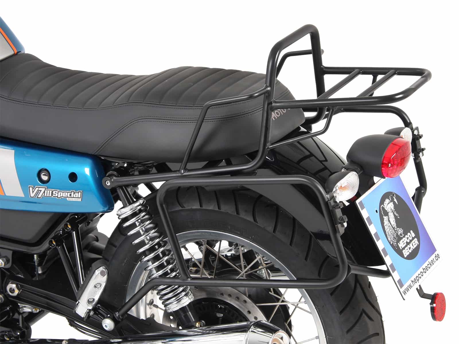 Topcase carrier tube-type chrome for Moto Guzzi V7 III (Carbon