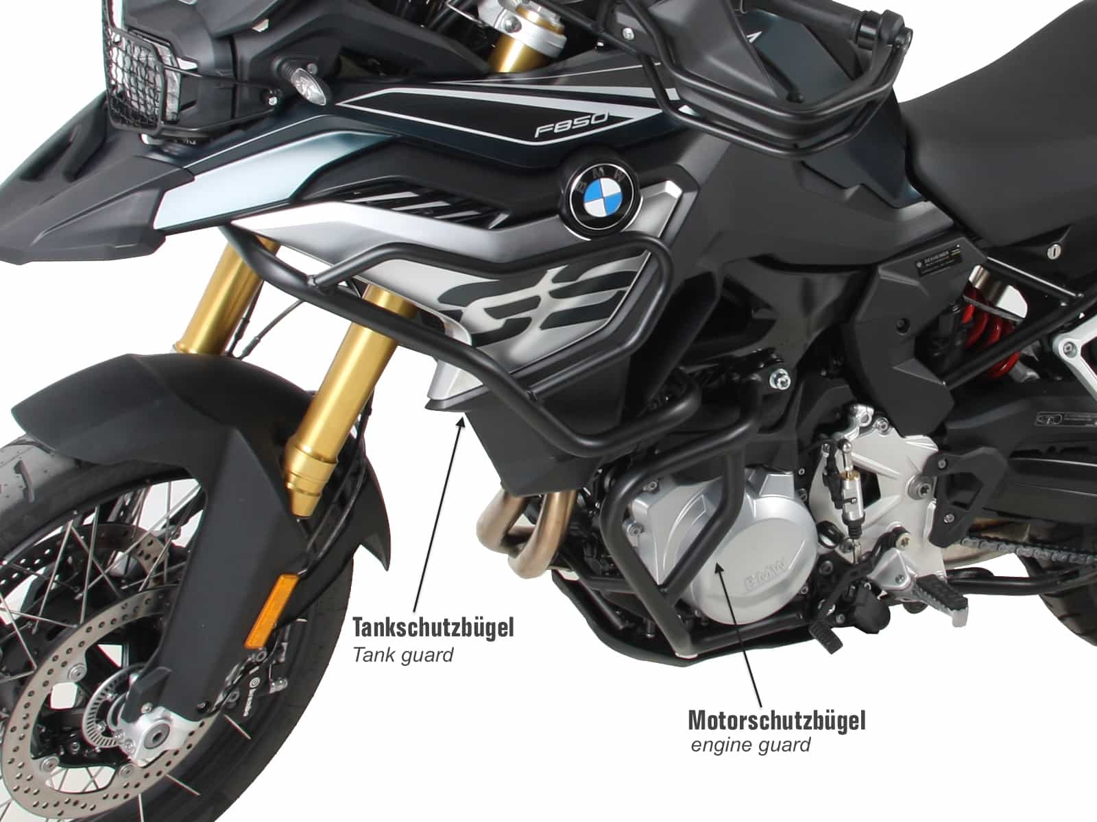 Engine protection bar black for BMW F 750 GS (2018-2023)