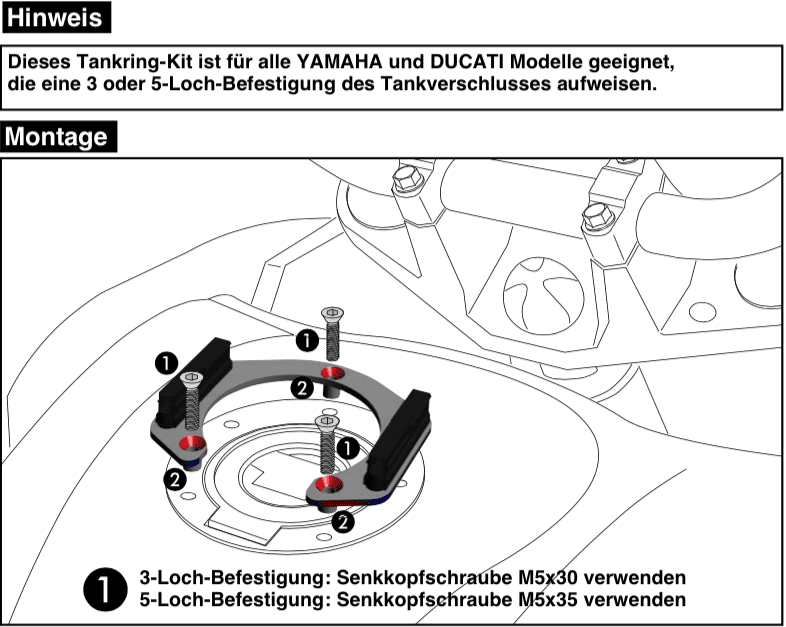 Tankring Lock-it incl. fastener for tankbag for Ducati Monster M 900 (1992-1999)