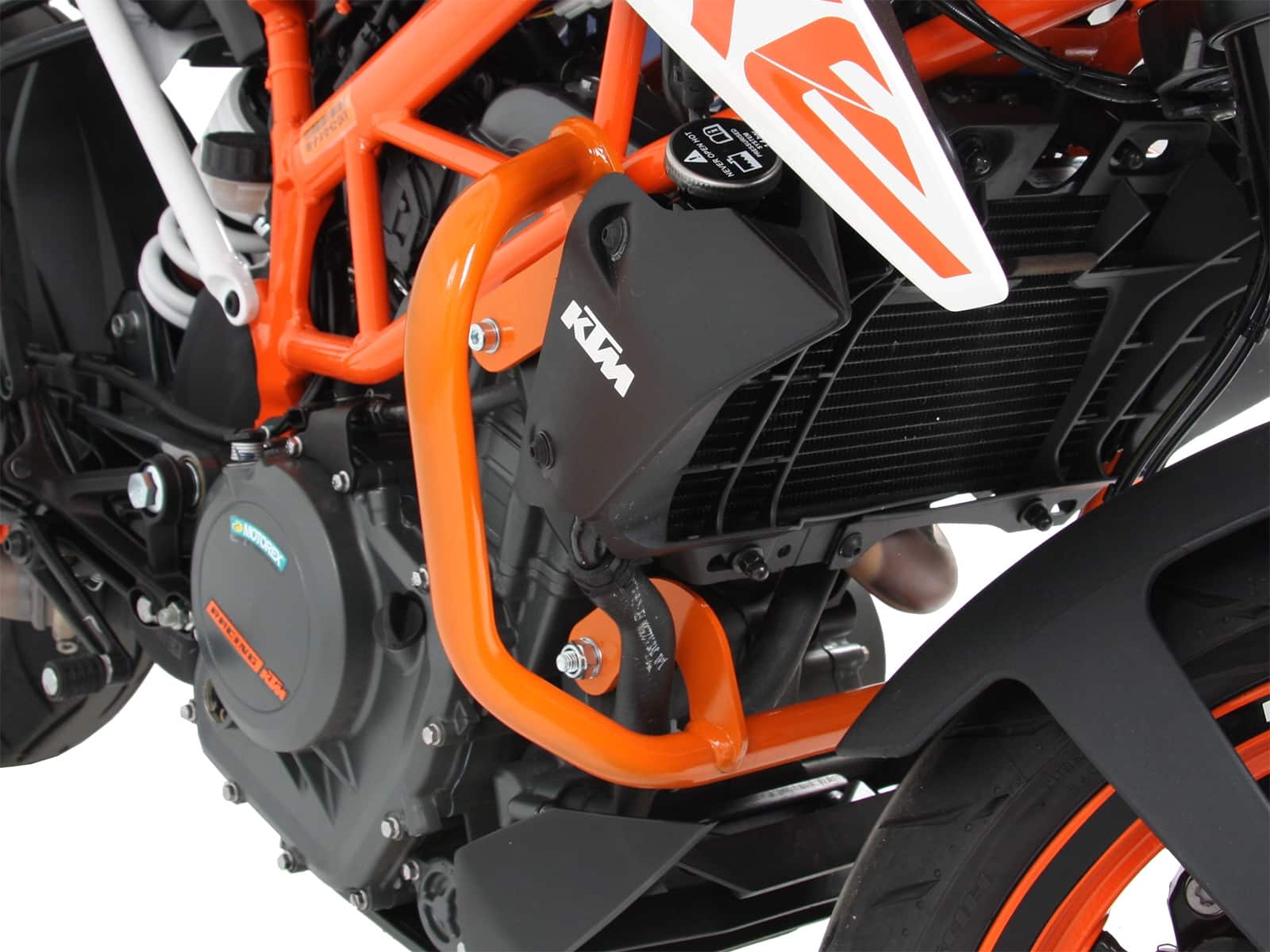 Engine protection bar orange for KTM 125 Duke (2017-2020)