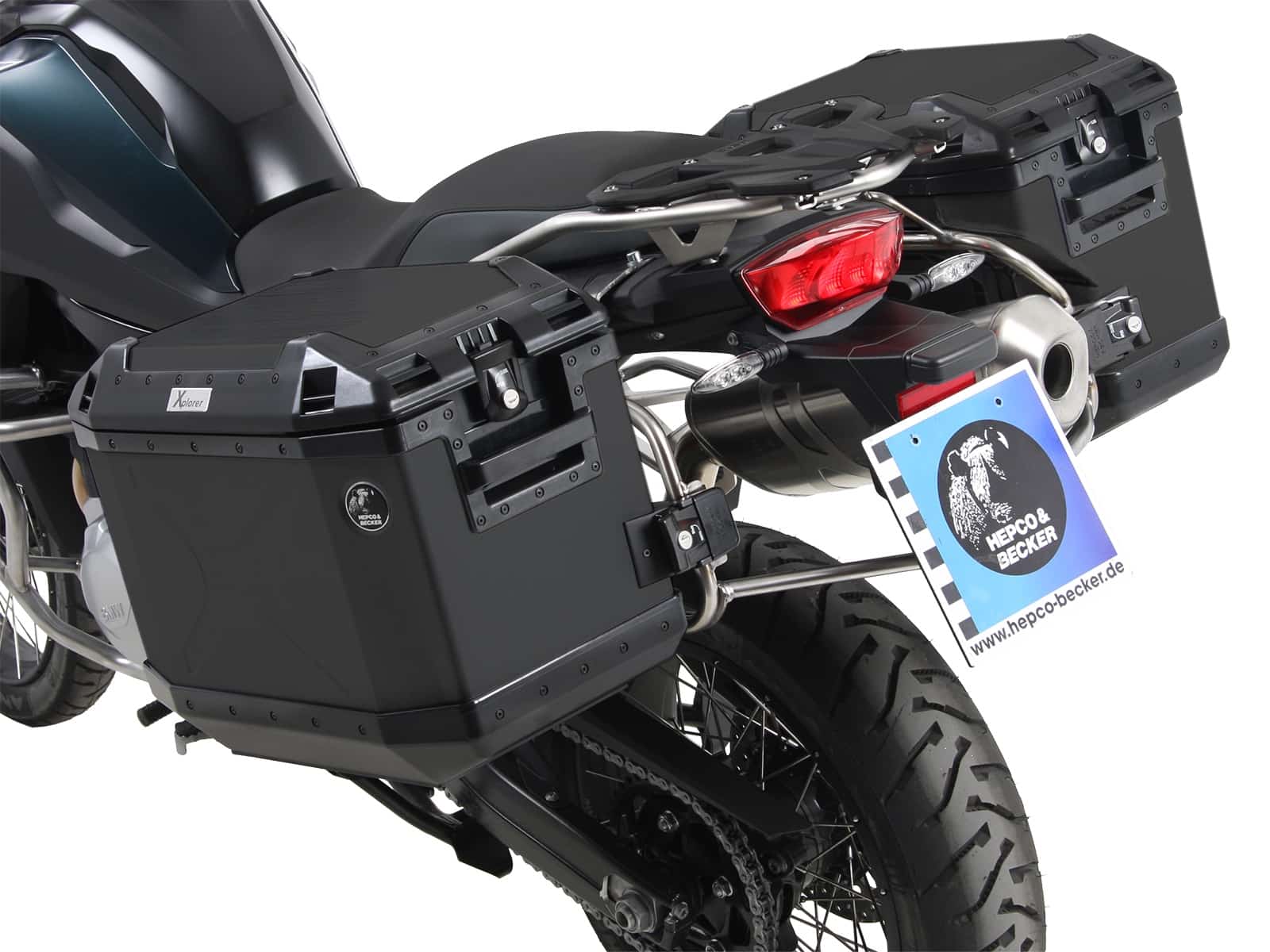 Sidecarrier Cutout stainless steel incl. Xplorer sideboxes black for BMW F 850 GS Adventure (2019-2023)