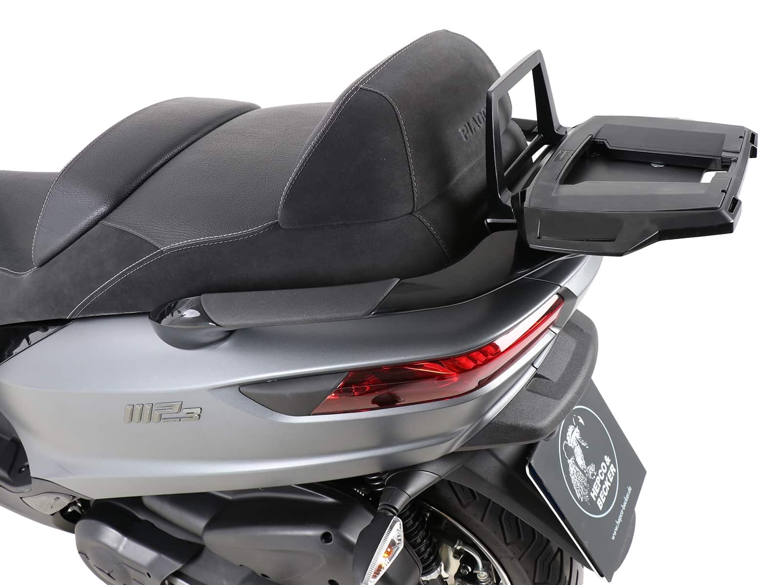 Alurack top case carrier black for combination with original rear rack for Piaggio MP3 350 (2018-2022)