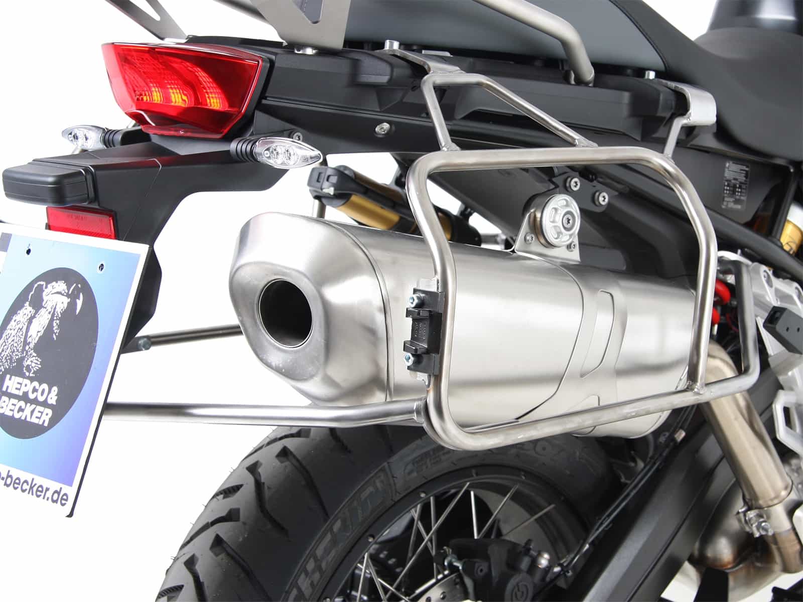 Sidecarrier Cutout stainless steel incl. Xplorer silver sideboxes for BMW F 850 GS Adventure (2019-2023)