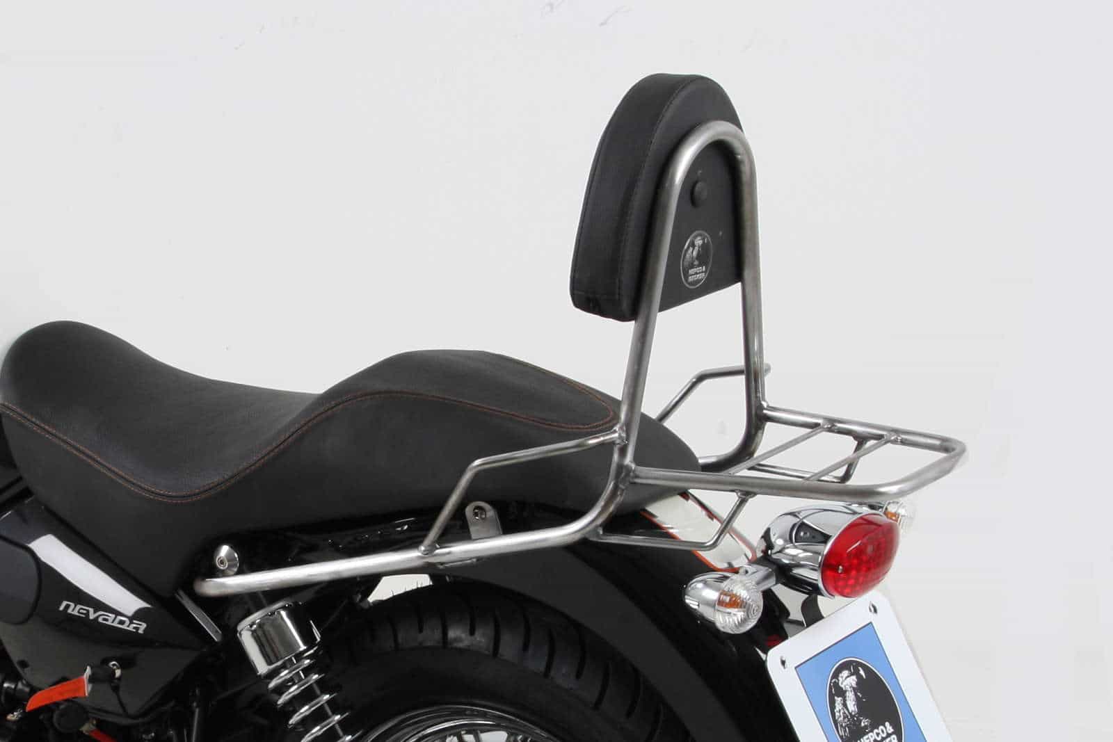 Sissybar with rearrack chrome for Moto Guzzi Nevada 750 Anniversario (2010-2011)