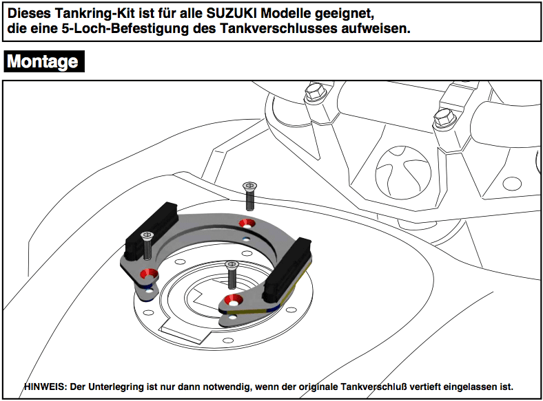 Tankring Lock-it incl. fastener for tankbag for Suzuki V-Strom 1000 ABS / XT (2014-2019)