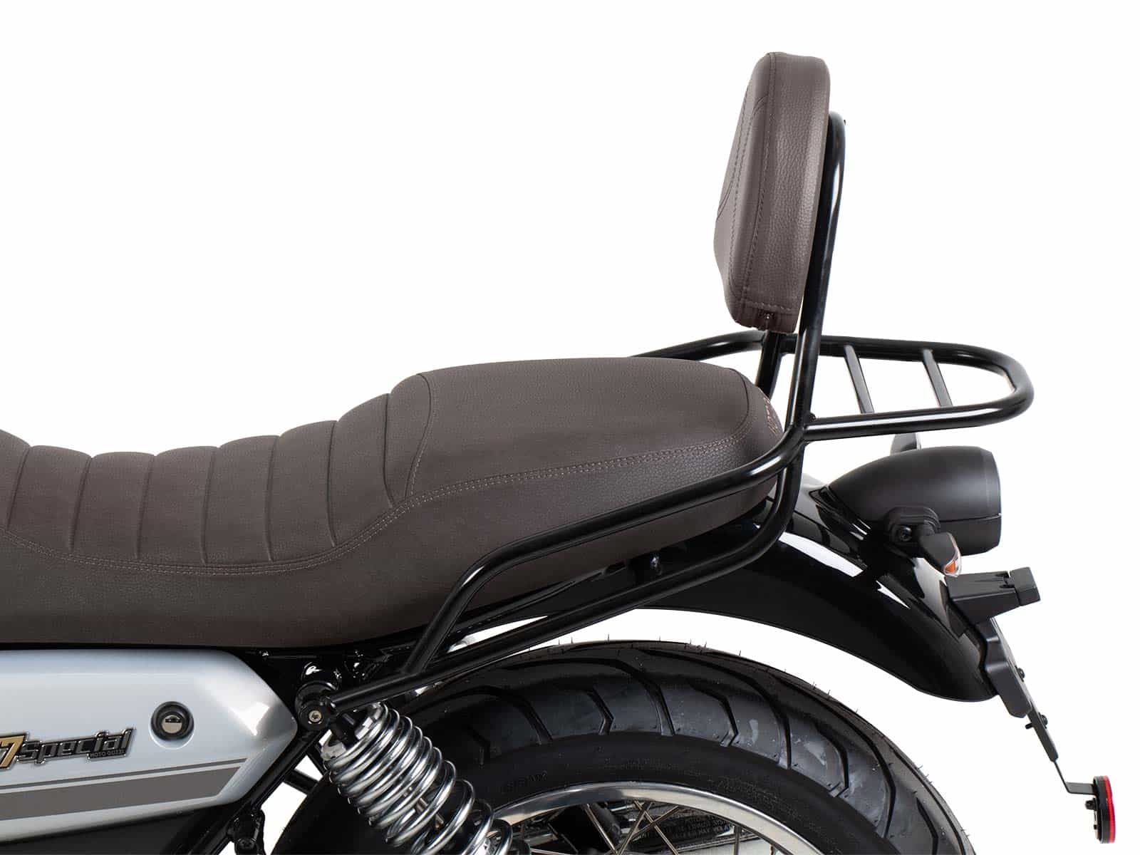 Sissybar with rearrack black/brown for Moto Guzzi V7 Special/Stone/Centenario (2021-)