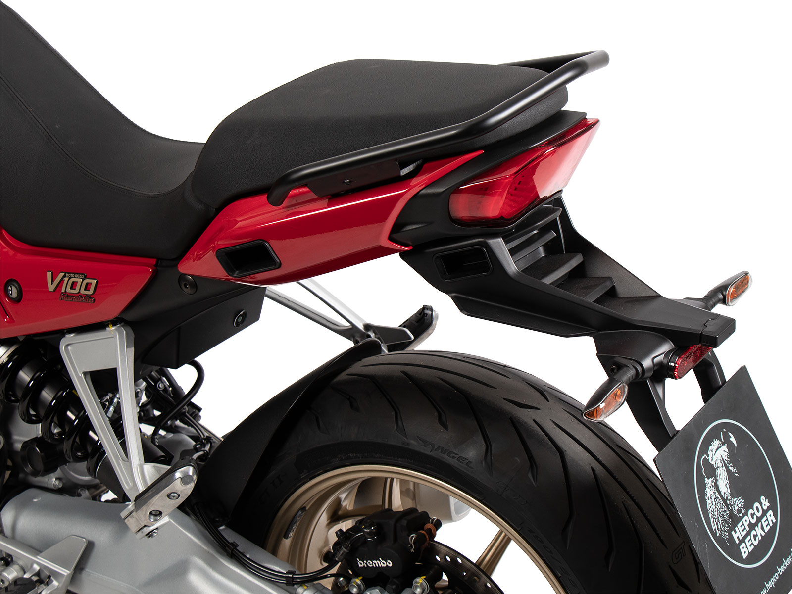 Pillion seat grab rail black for Moto Guzzi V100 Mandello / S (2022-)