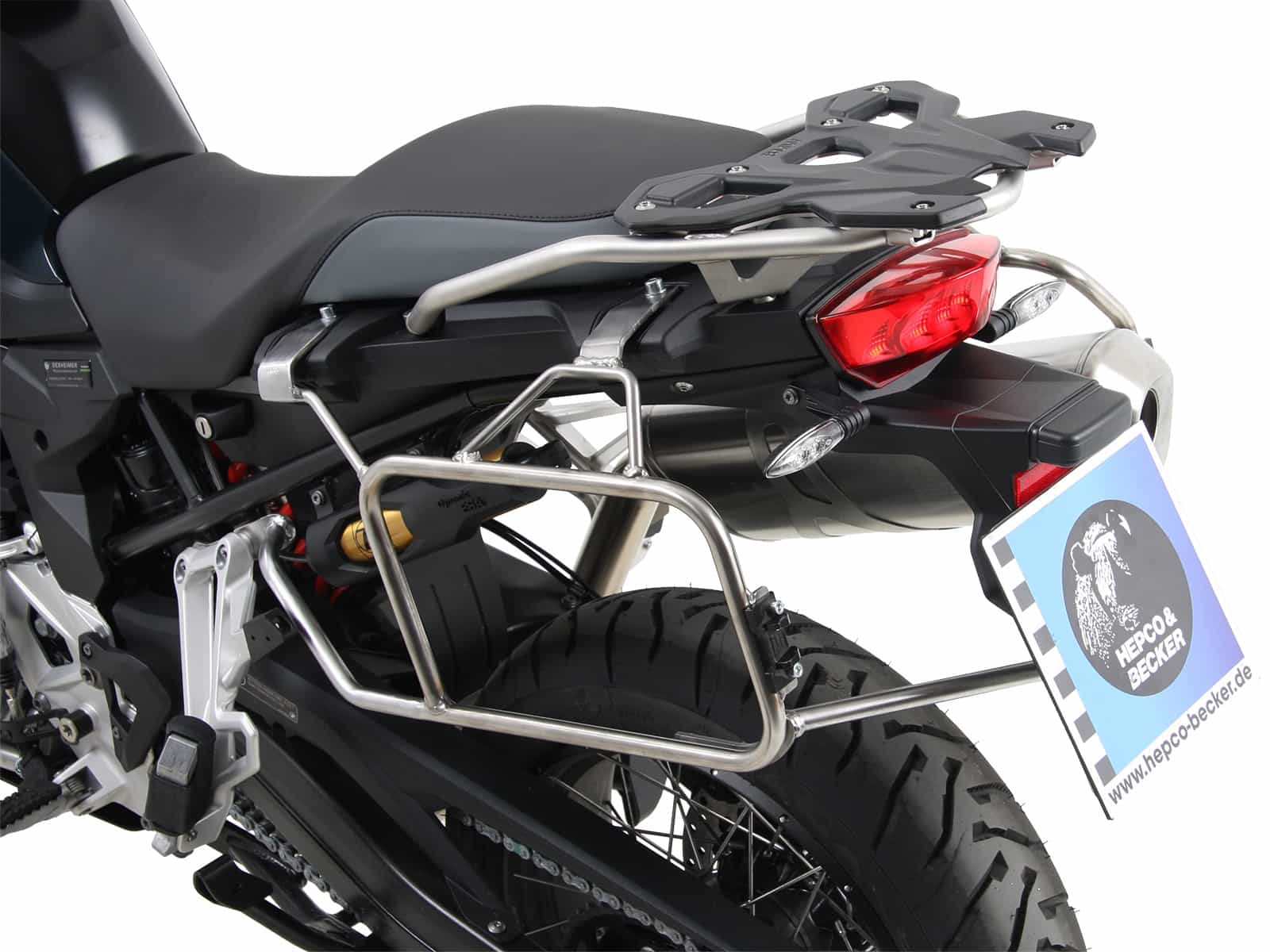 Sidecarrier Cutout stainless steel incl. Xplorer sideboxes black for BMW F 850 GS Adventure (2019-2023)