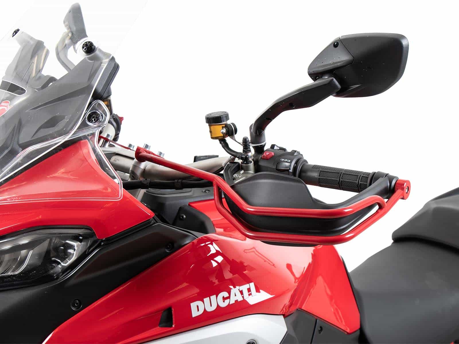 Handle guard set red (left+right side) for Ducati Multistrada V4/S/S Sport (2021-)/Rally(2023-)