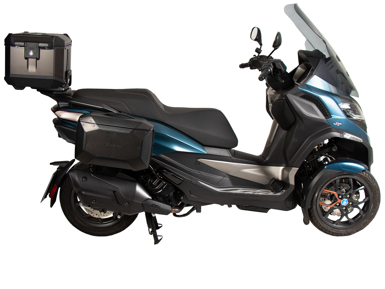 Alurack top case carrier black for combination with original rear rack for Piaggio MP3 Exclusive 530
