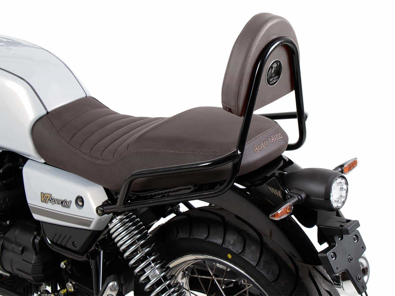 Sissybar without rearrack black/brown for Moto Guzzi V7 Special/Stone/Centenario (2021-)