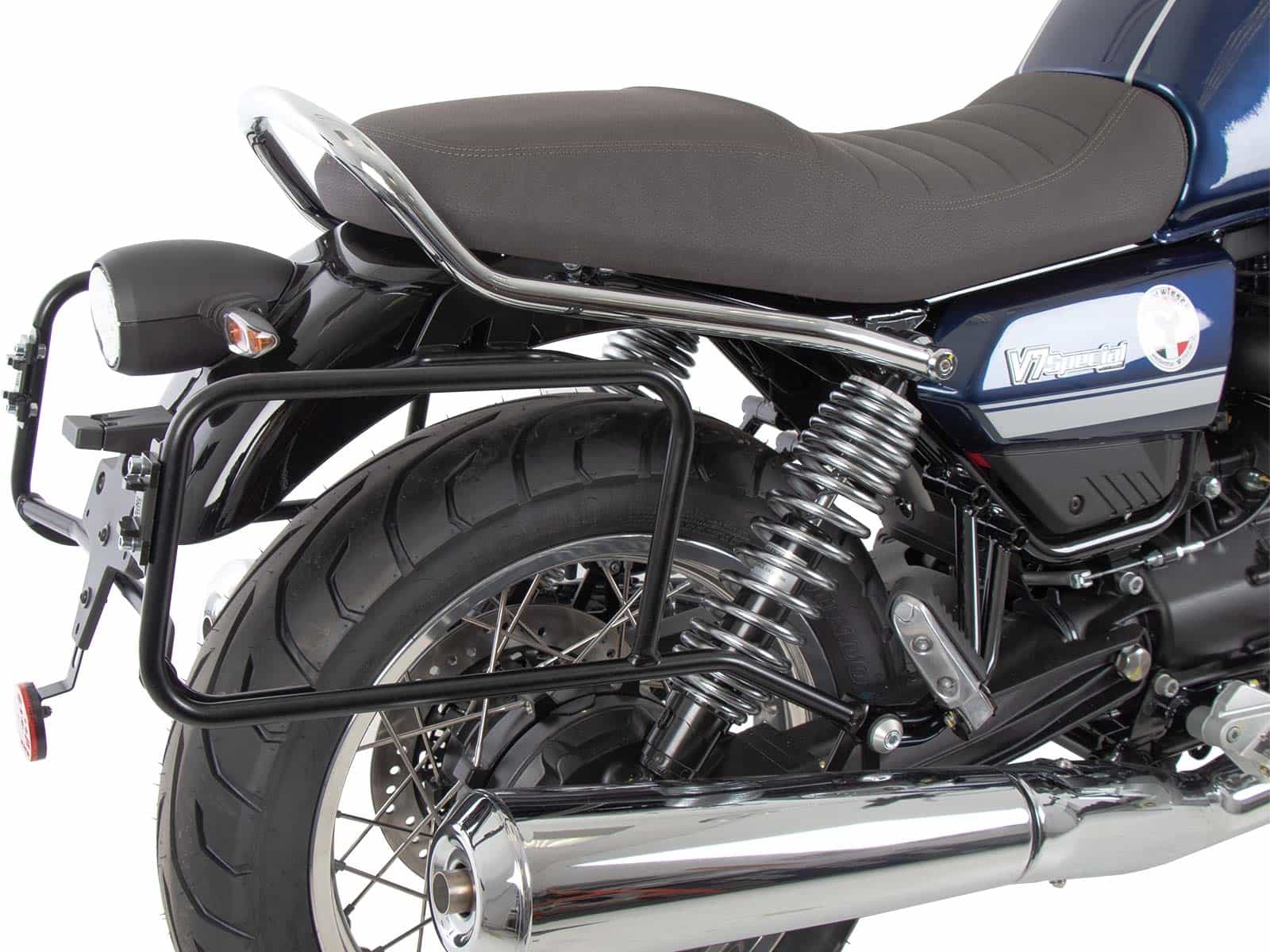Side carrier permanent mounted black for Moto Guzzi V7 Special/Stone/Centenario (850 ccm) (2021-)