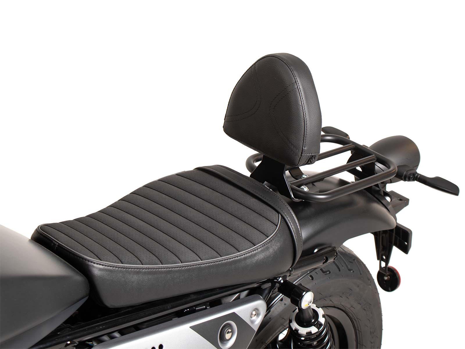 Drivers backrest black for Moto Guzzi V9 Bobber/Special Edition (2021-) in combi whit Solorack 613559