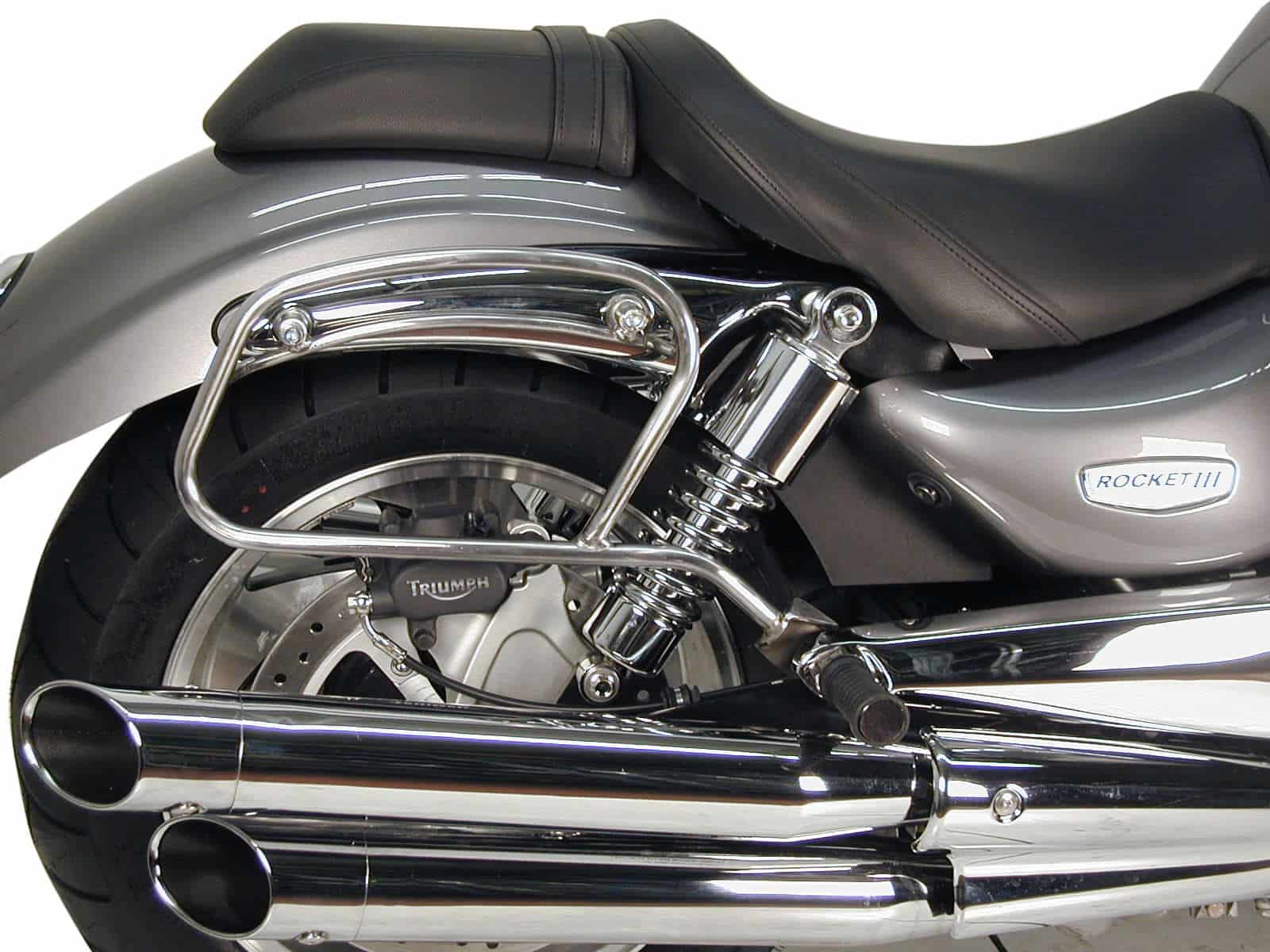 Leather bag holder tube-type - chrome for Triumph Rocket III (2004-2009)
