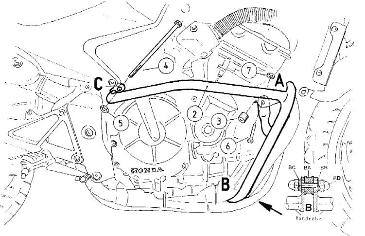 Engine protection bar chrome for Honda CB 600 F Hornet (1998-2006)/S (1998-2002)