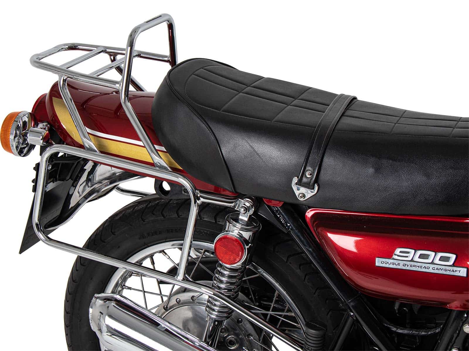 Complete carrier set (side- and topcase carrier) chrome for Kawasaki Z 900 (1973-1976)/1000 A (1977-1978)