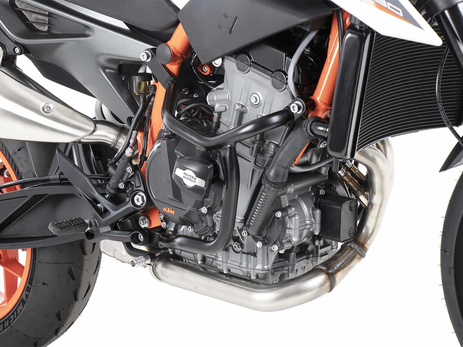 Engine protection bar black incl. protection pads for KTM 890 Duke R (2020-2023)