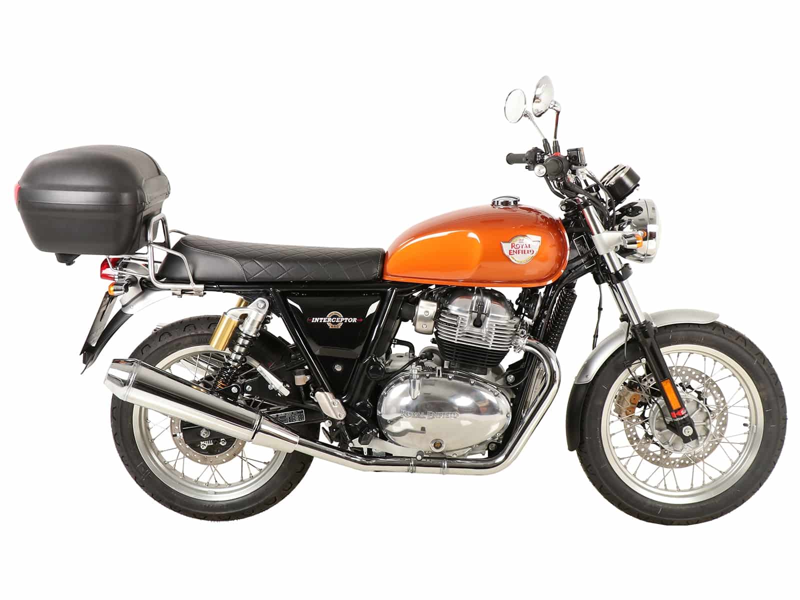 Topcase carrier tube-type chrome for Royal Enfield Interceptor (2018-) / Continental 650 / GT 650 (2019-)