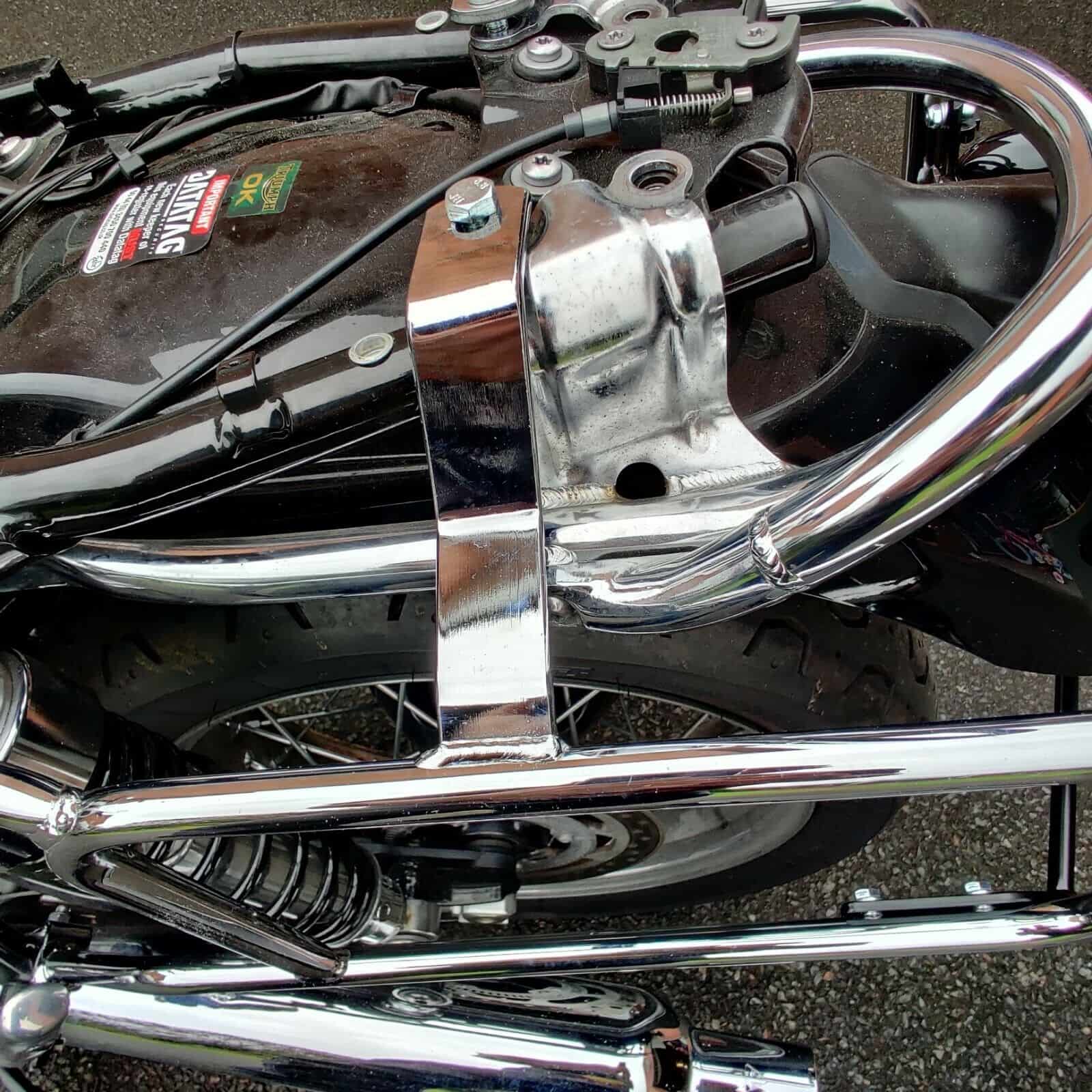 Sidecarrier permanent mounted chrome for Triumph Bonneville T 100/Black (2017-)
