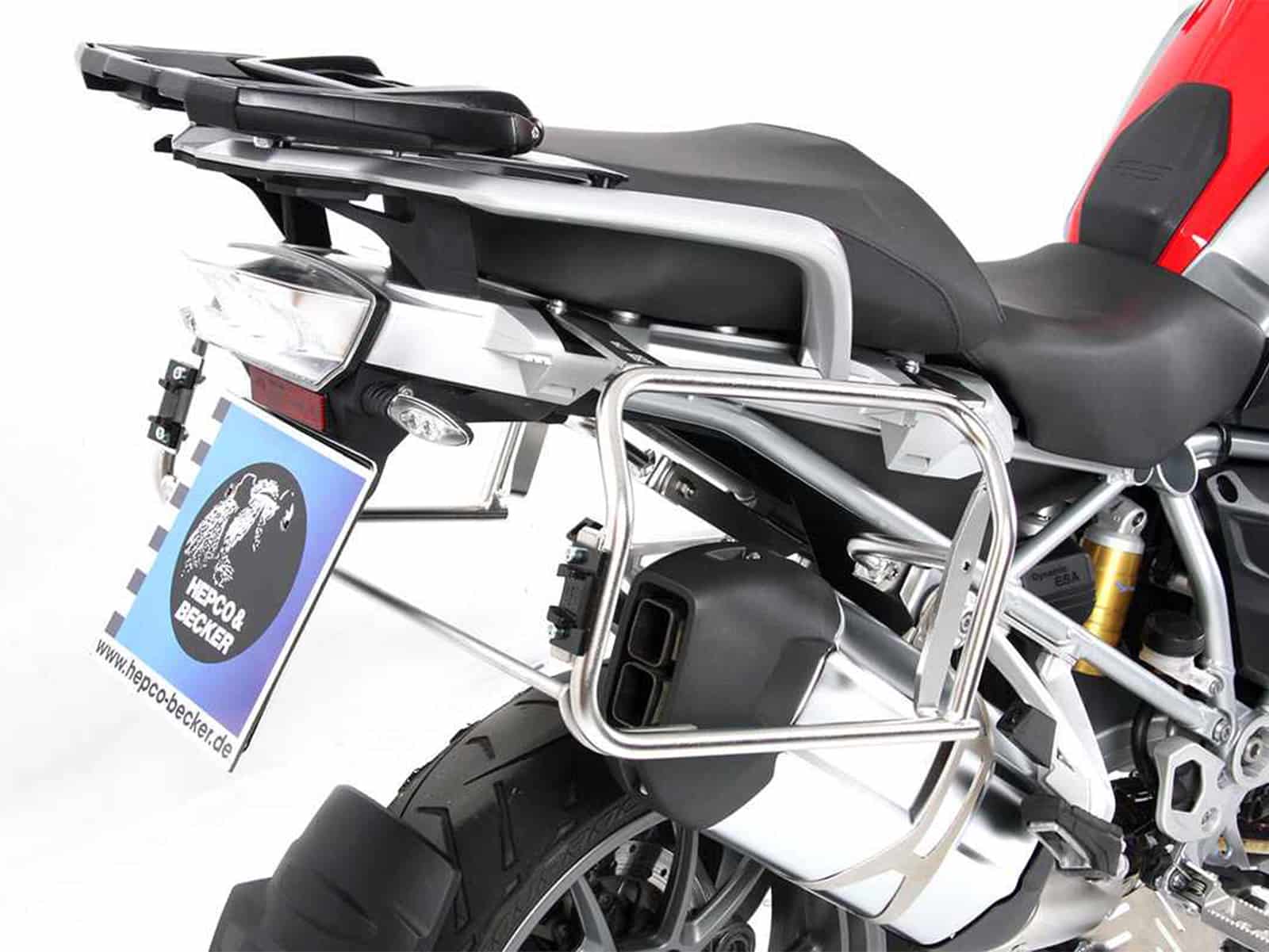 Sidecarrier Cutout stainless steel incl. Xplorer sideboxes silver for BMW R1200GS LC Adventure (2014-)