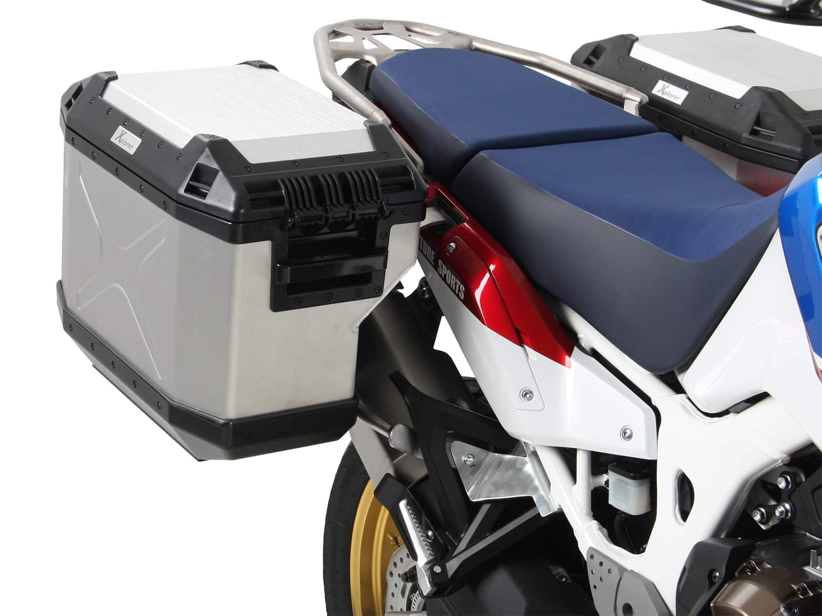 Sidecarrier Cutout stainless steel incl. Xplorer sideboxes silver for Honda CRF1000L Africa Twin Adventure Sports (2018-2019)