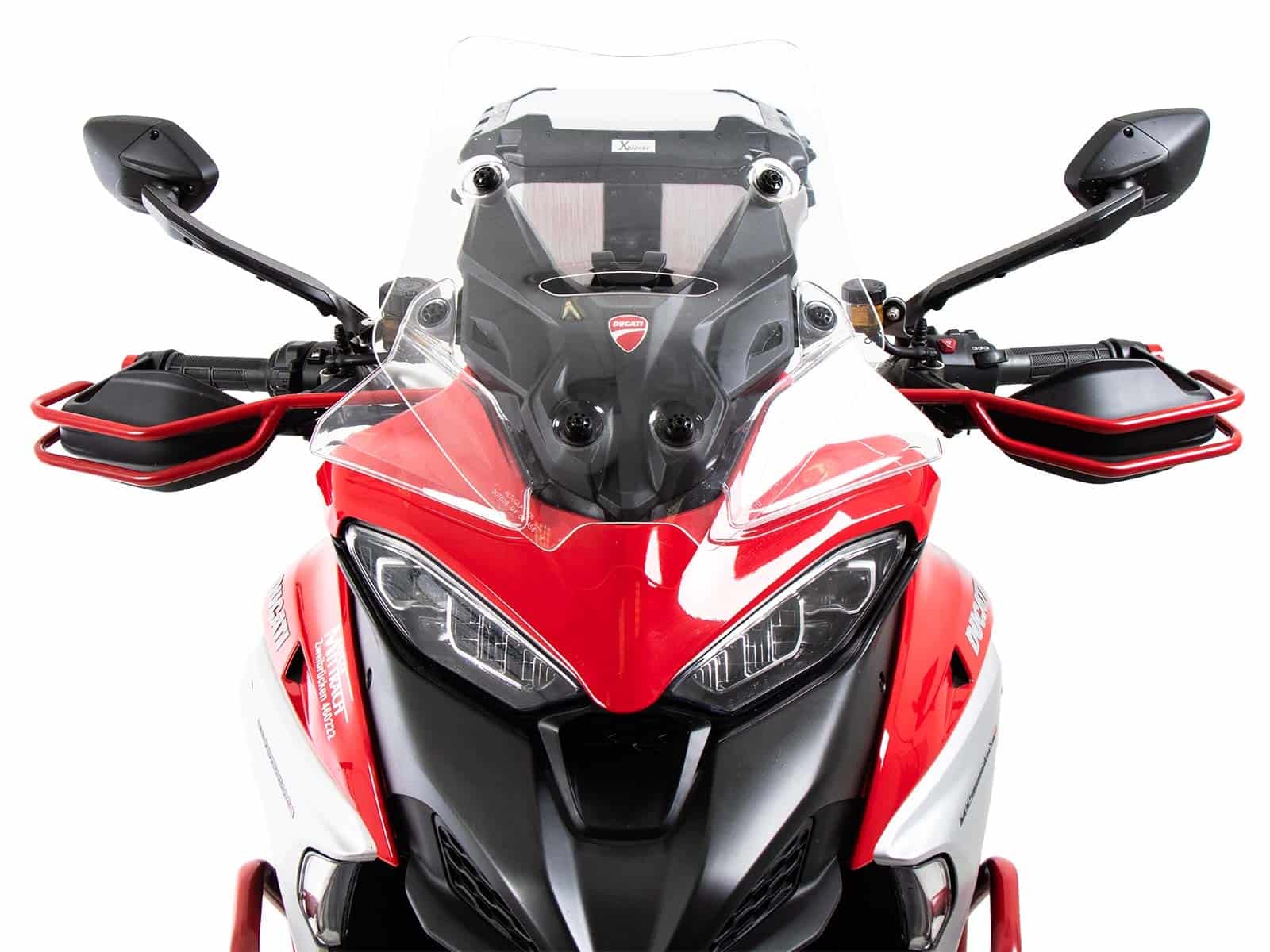 Handle guard set red (left+right side) for Ducati Multistrada V4/S/S Sport (2021-)/Rally(2023-)