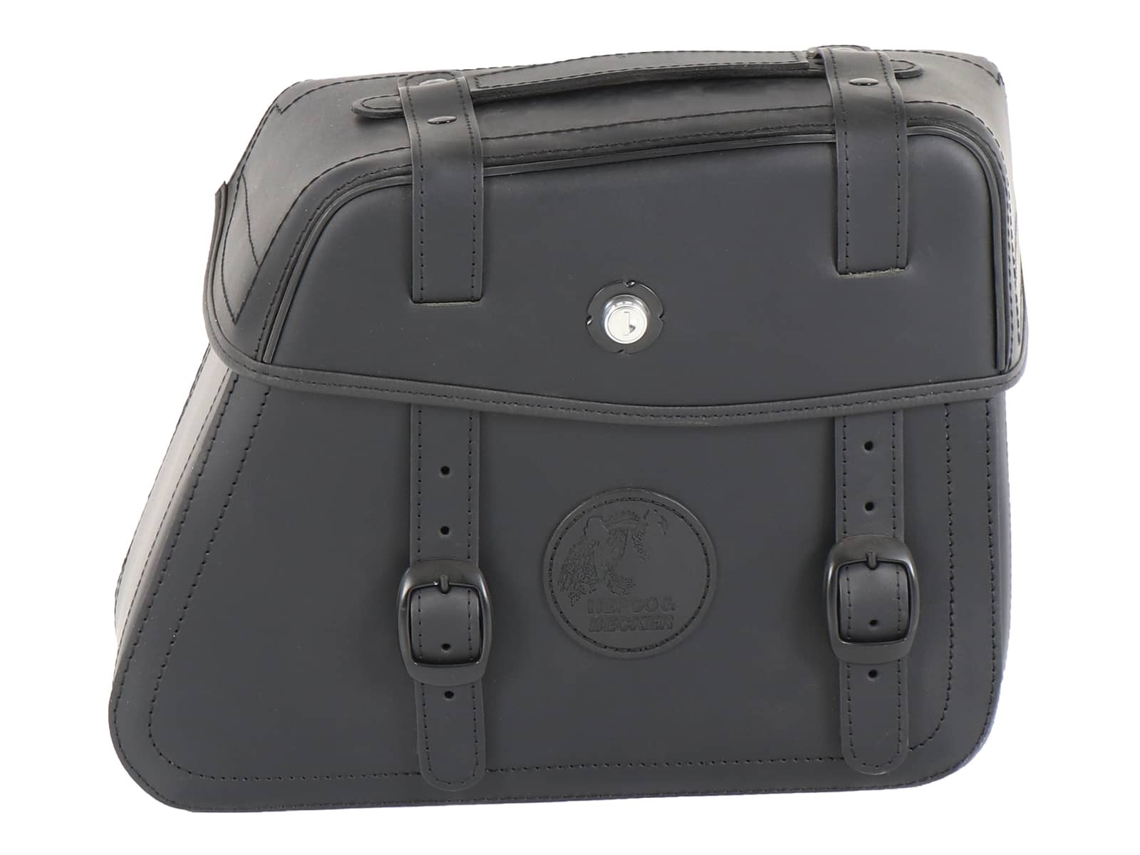 Leather single bag Rugged black right for cutout