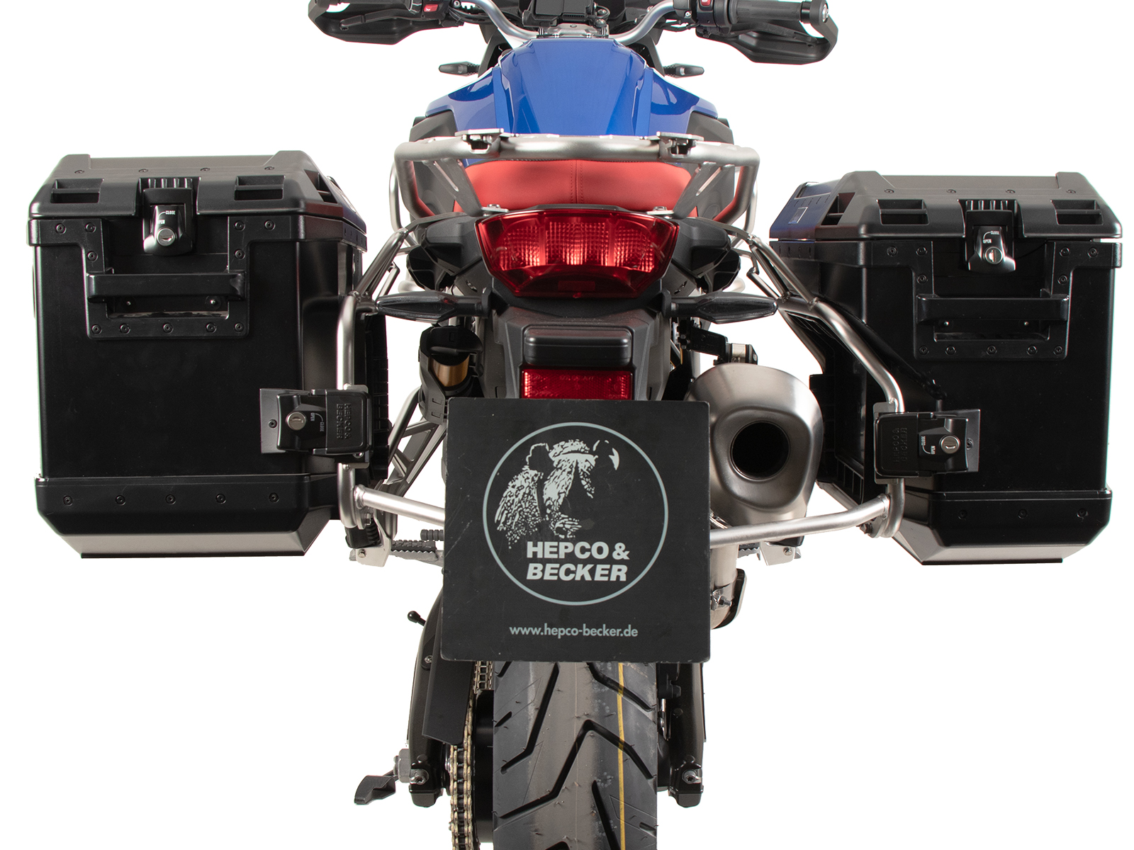 Sidecarrier Cutout stainless steel incl. Xplorer sideboxes black for BMW F 800 GS (2024-)